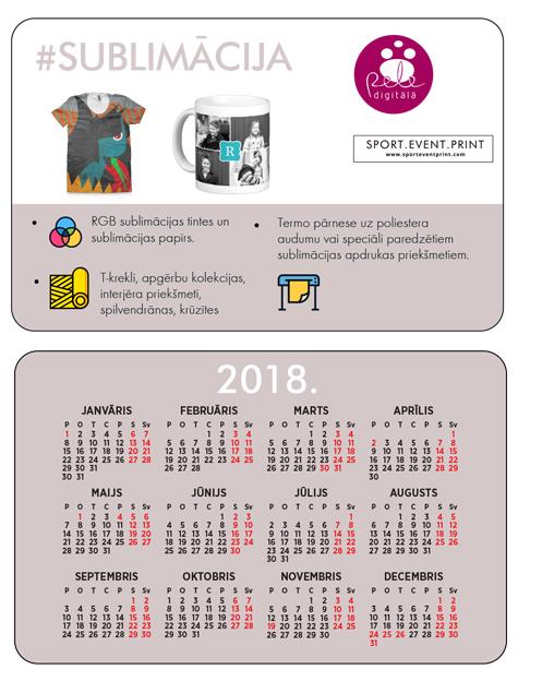 kabatas kalendāru druka 2018 kabatas kalendāru druka 2018