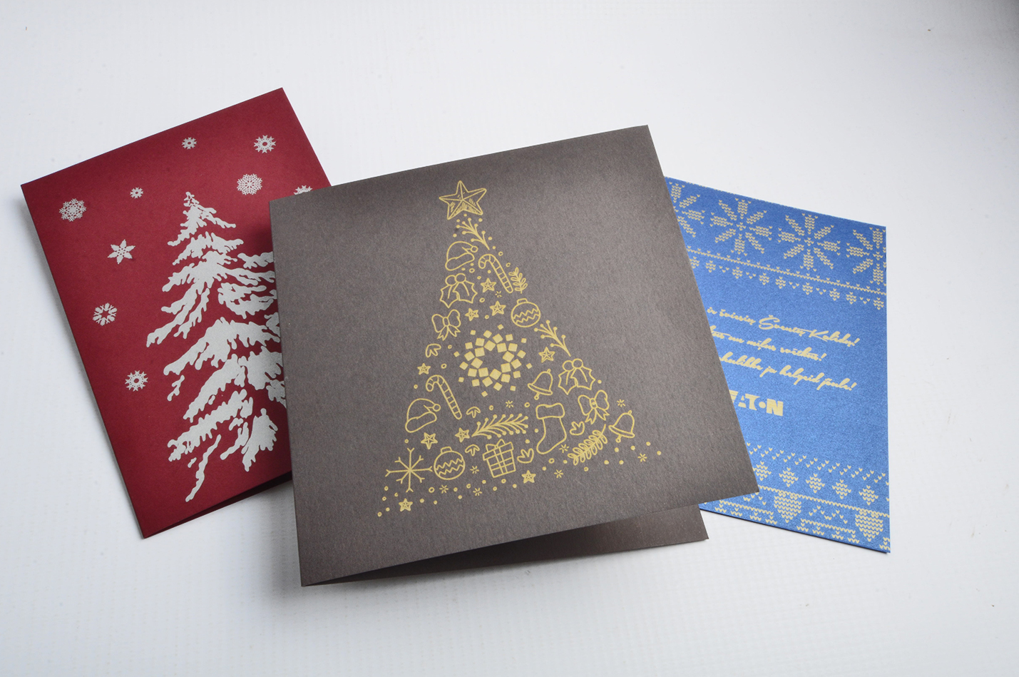 Card printing with gold, silver white