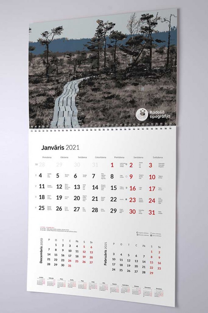production of wall calendars