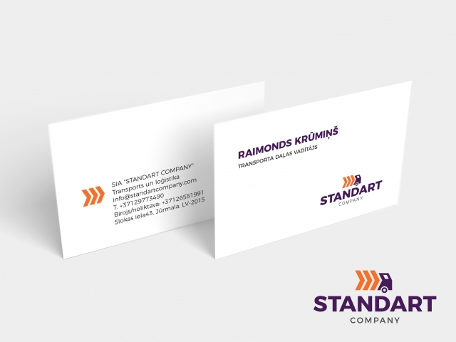 Kravu pārvadāšanas firmas logo izstrāde un vizītkartes dizains