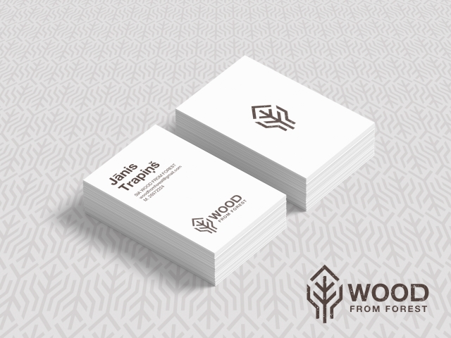 Mežsaimniecības Wood from Forest logo izstrāde un vizītkrates dizains