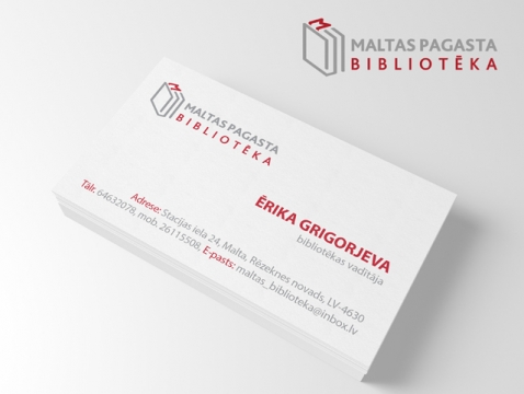 Maltas bibliotēkas logo izstrāde un vizītkartes grafiskais dizains