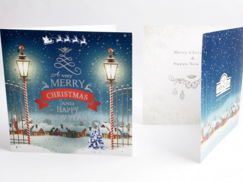 Christmas cards are printed with silver