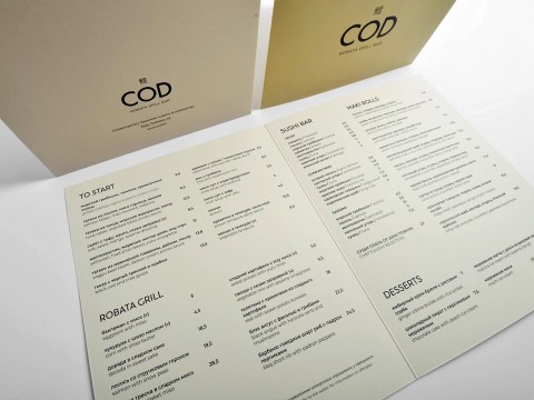 Menu printing, layout