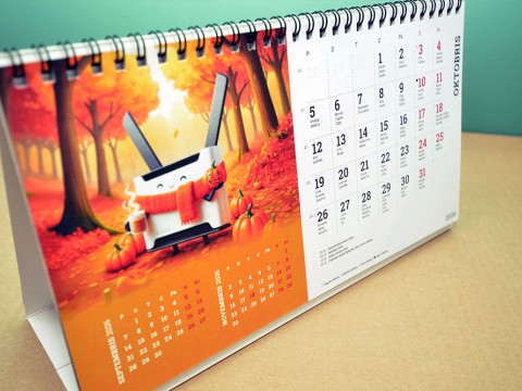 Desk calendars, layout and printing