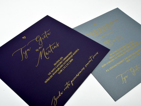 Invitation printing with gold