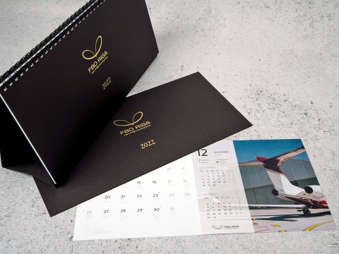 Calendar printing in gold