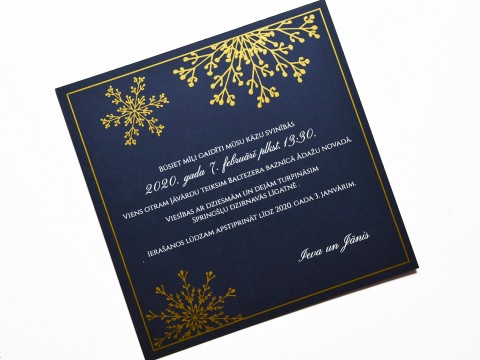 Wedding invitation print in gold and white