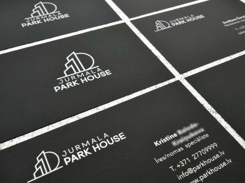 Black business card printing