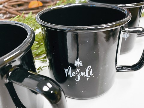 Metal fireplace cups with print