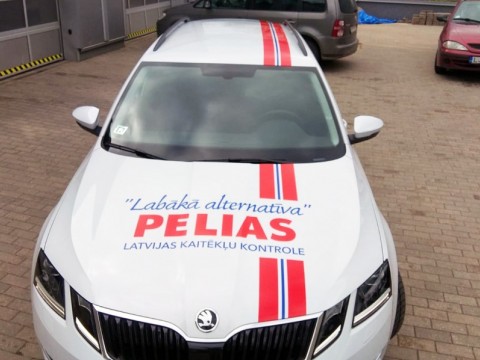 Car wrapping with advertising