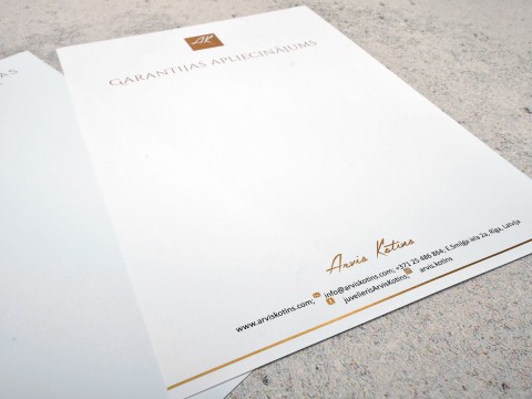 Form printing with gold foil