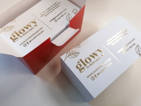 Business card printing with gold