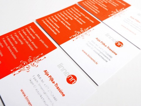 Business cards in screen printing