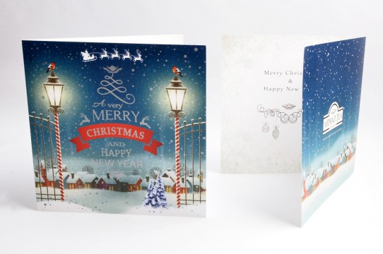 Christmas cards are printed with silver