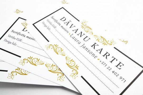 Gold gift card printing