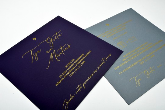 Invitation printing with gold