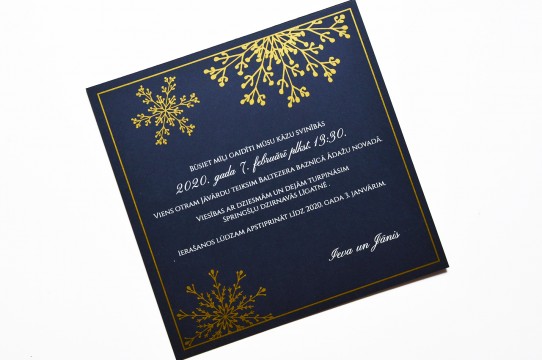 Wedding invitation print in gold and white