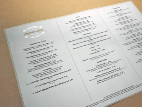 Laminated menu production
