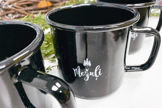 Metal fireplace cups with print