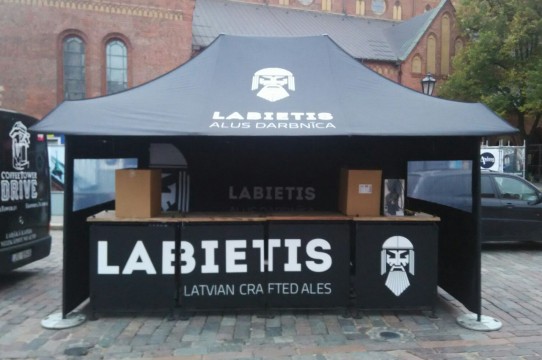 Tent printing, exhibition stand
