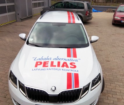 Car wrapping with advertising