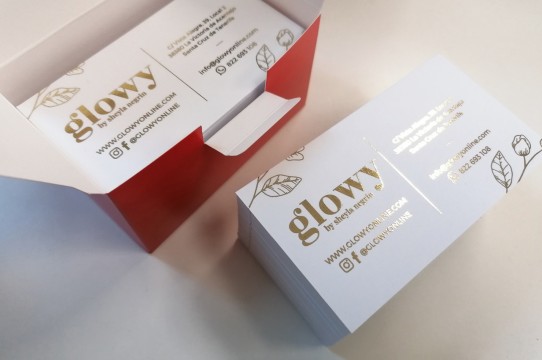 Business card printing with gold