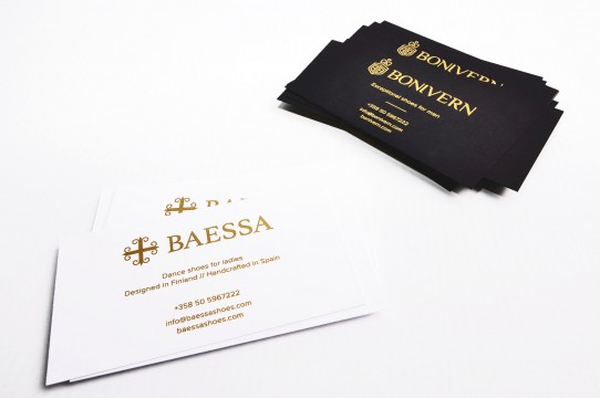 Business cards print with gold