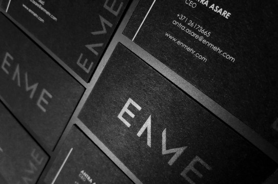 Black business cards with varnish