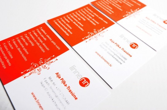 Business cards in screen printing